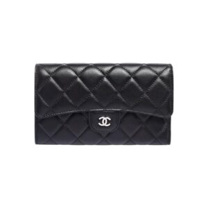 Chanel Lambskin Quilted Small Flap Wallet Black