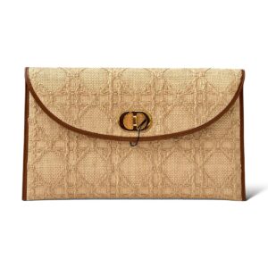 Dior 30 montaigne avenue pouch Natural Cannage Raffia